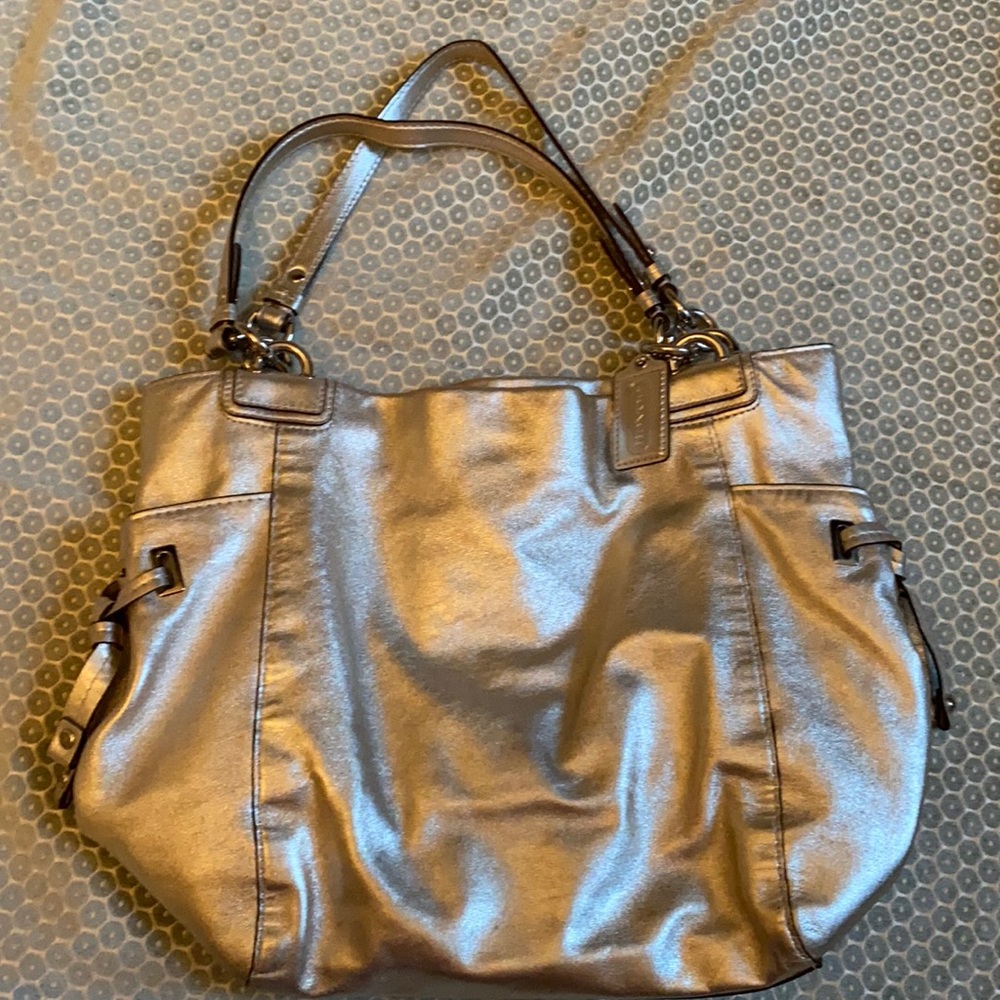 Coach Platinum/Silver tote bag